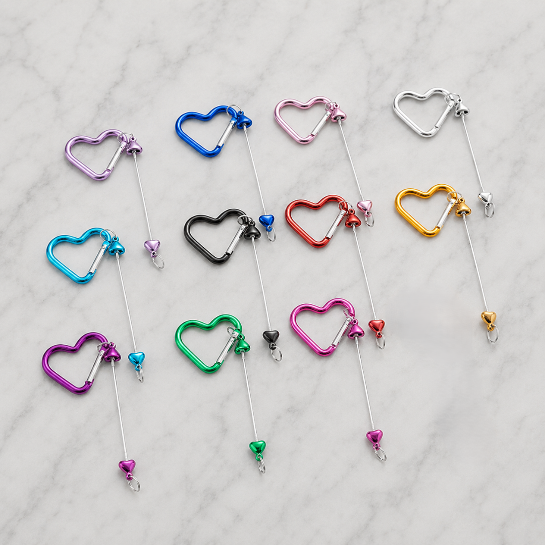 Heart Shaped Beadable Keychains