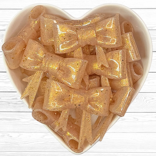 Gold Glitter Large Bow Focal