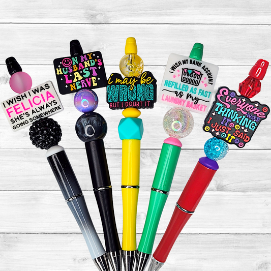 Funny, Sarcastic, Adult Humor Beaded Pens 1A