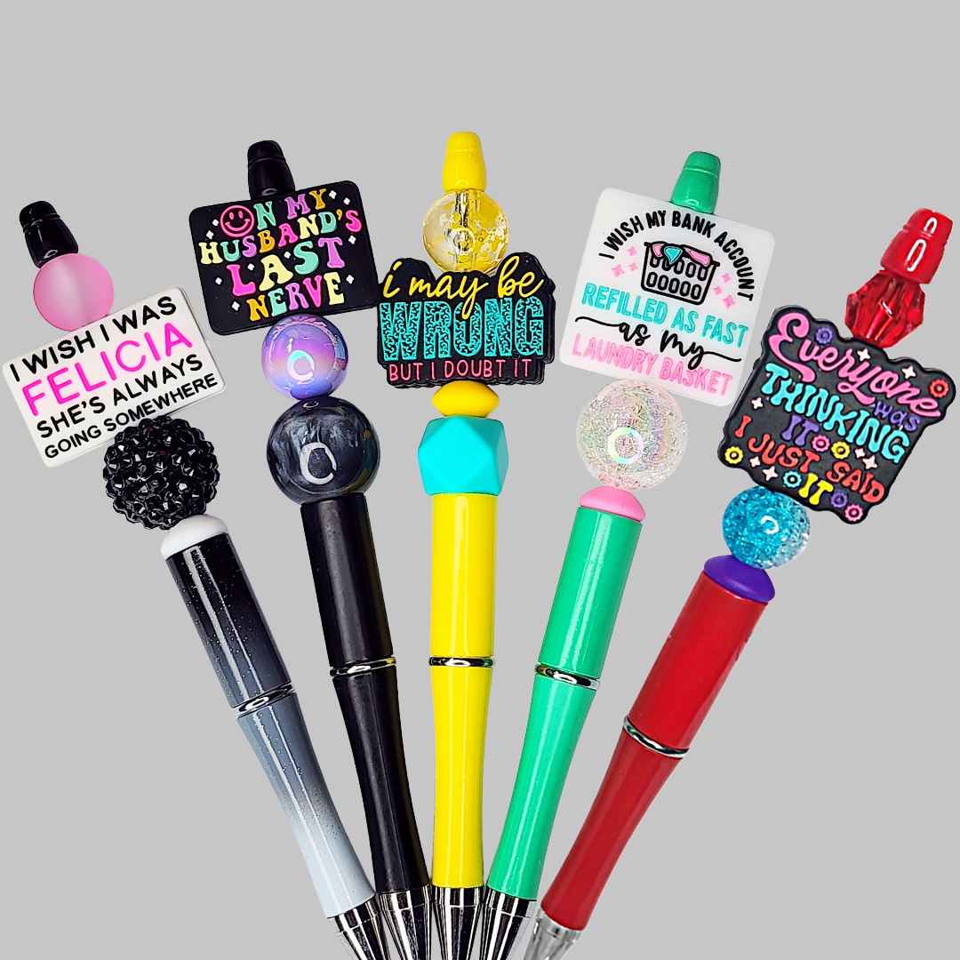Funny, Sarcastic, Adult Humor Beaded Pens 1A