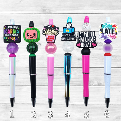 1F Funny, Sarcastic, Adult Humor Beaded Pens
