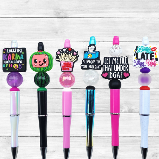 1F Funny, Sarcastic, Adult Humor Beaded Pens