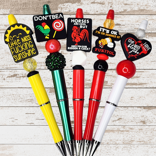 Funny, Sarcastic, Adult Humor Beaded Pens 1E