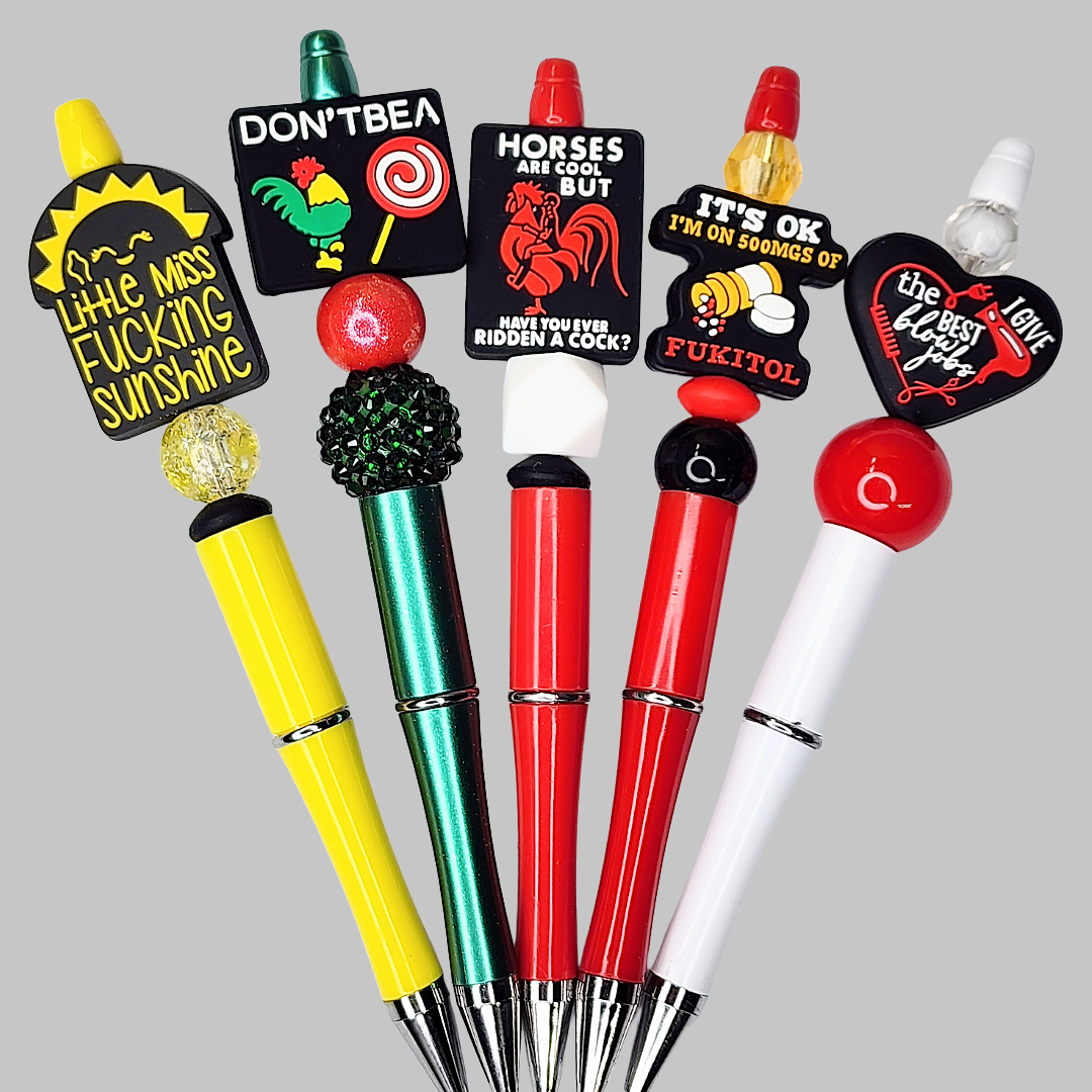 Funny, Sarcastic, Adult Humor Beaded Pens 1E