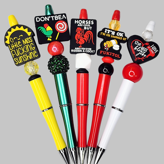 Funny, Sarcastic, Adult Humor Beaded Pens 1E