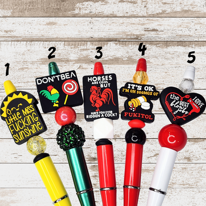 Funny, Sarcastic, Adult Humor Beaded Pens 1E