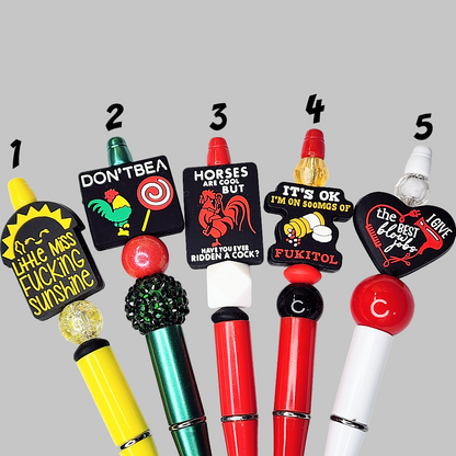 Funny, Sarcastic, Adult Humor Beaded Pens 1E