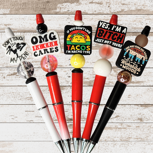 Funny, Sarcastic, Adult Humor Beaded Pens 1B
