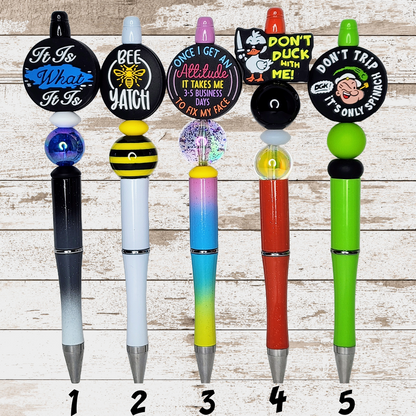 Funny, Sarcastic, Adult Humor Beaded Pens 1O