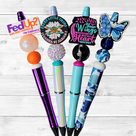 2B Inspirational Custom Design Beaded Pens