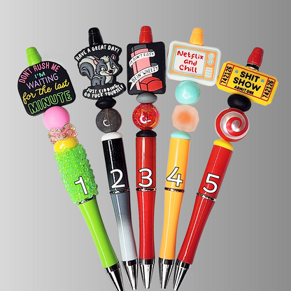Funny, Sarcastic, Adult Humor Beaded Pens 1H