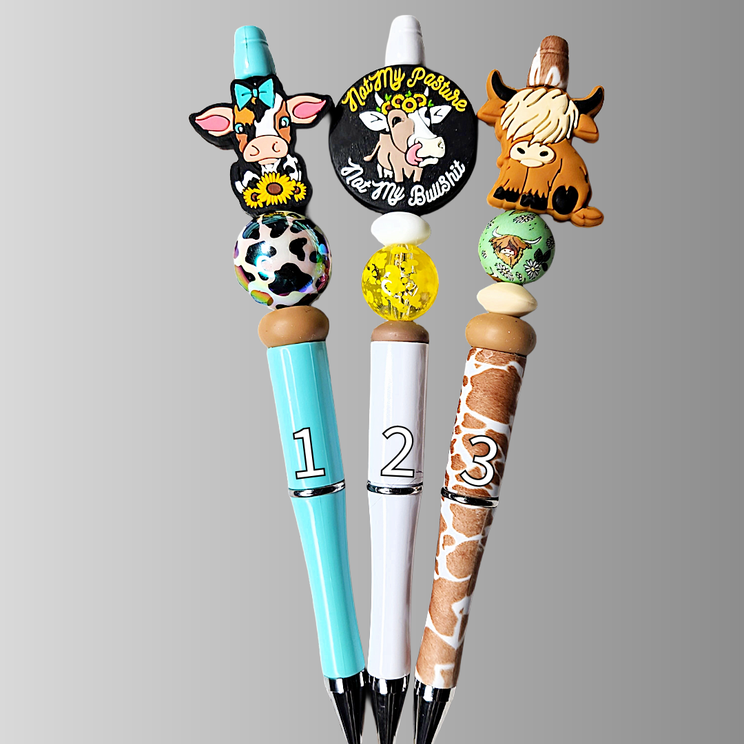 2I Cow Beaded Pens