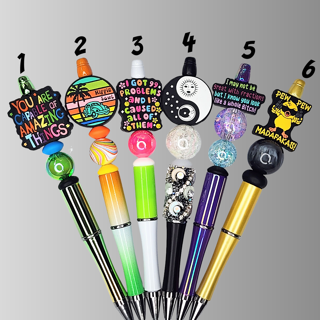 Funny, Sarcastic, Adult Humor Beaded Pens 1P