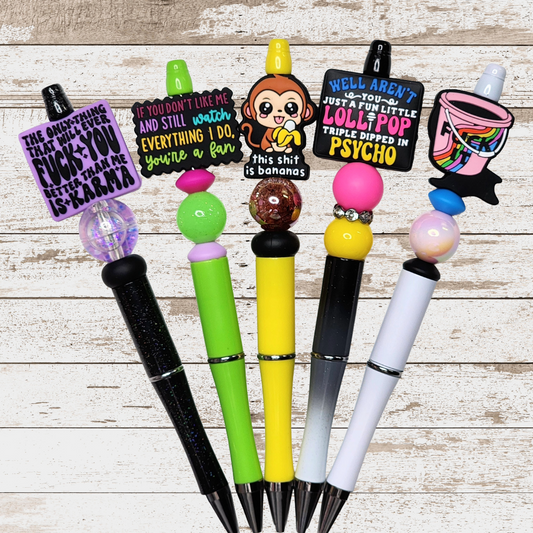 Funny, Sarcastic, Adult Humor Beaded Pens 2W