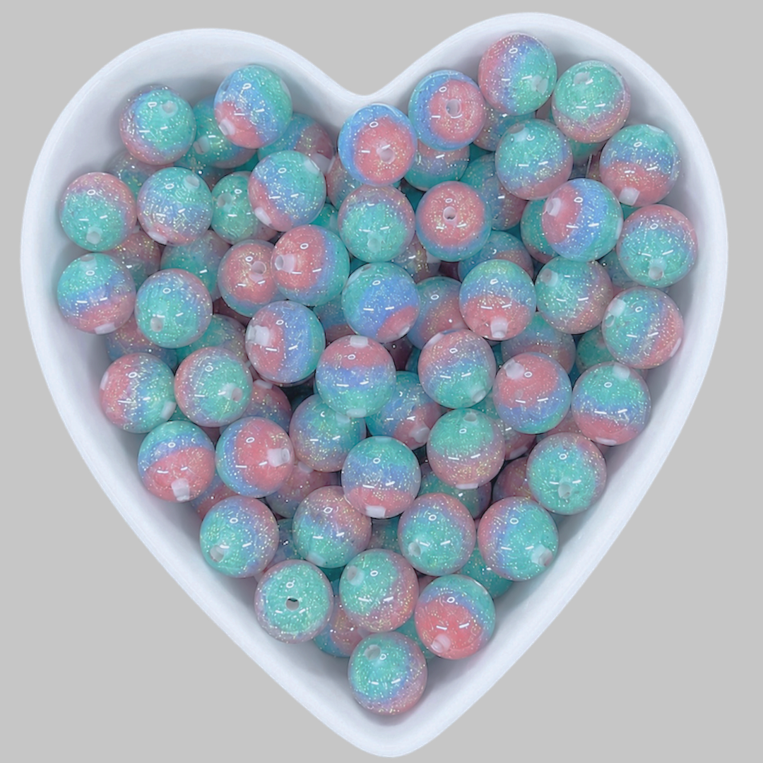 16mm Cotton Candy Dream Glow-in-the Dark Beads
