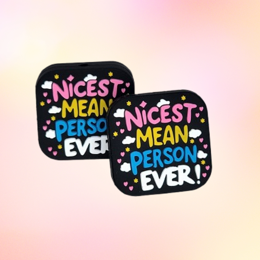 Nicest Mean Person Ever Silicone Focal Bead 104