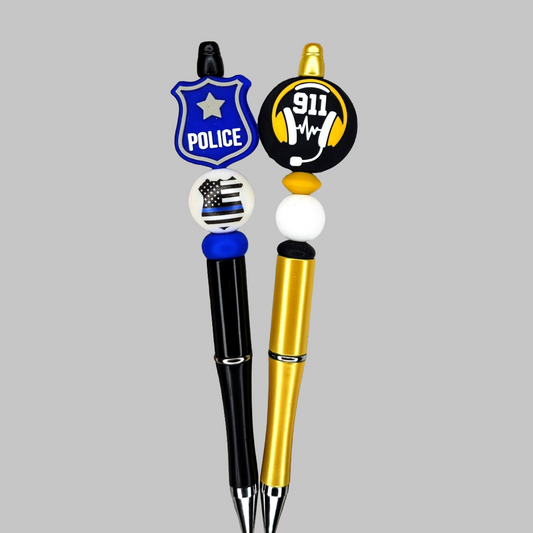 Police and 911 Operator Beaded Pen