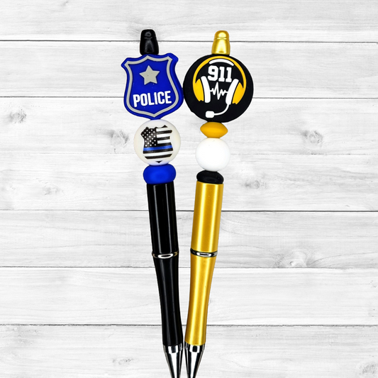 Police and 911 Operator Beaded Pen