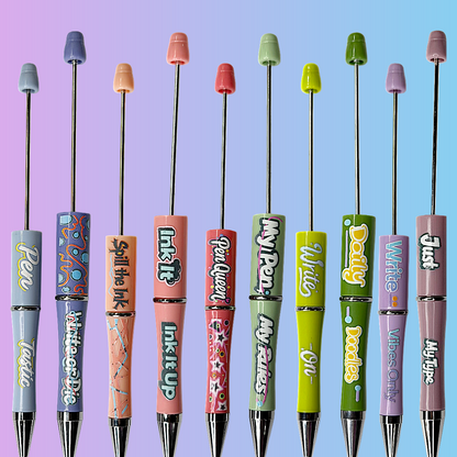 Cute Printed Sayings Beadable Pens
