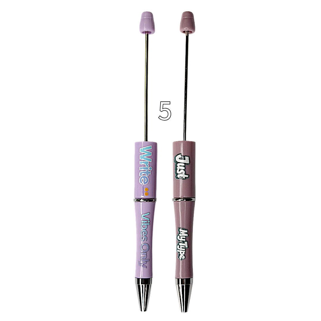 Cute Printed Sayings Beadable Pens