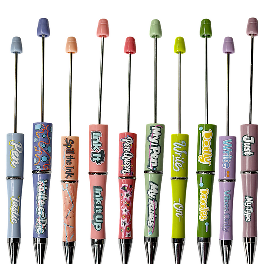Cute Printed Sayings Beadable Pens