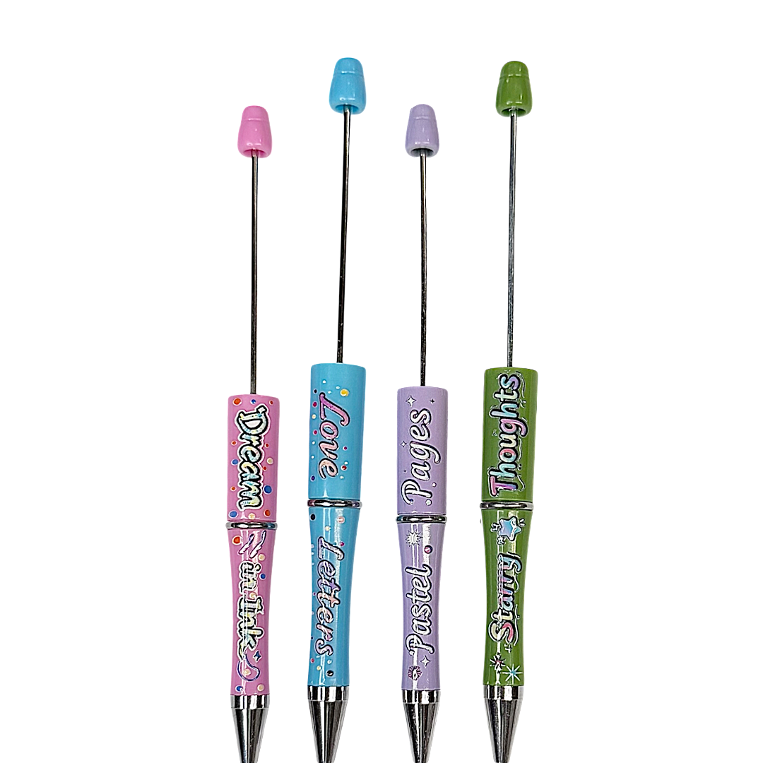 Cute Printed Sayings Beadable Pens