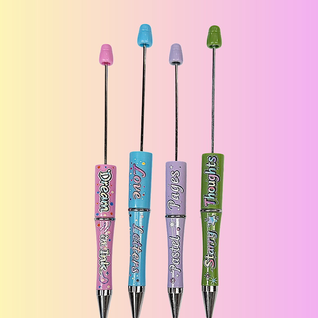 Cute Printed Sayings Beadable Pens