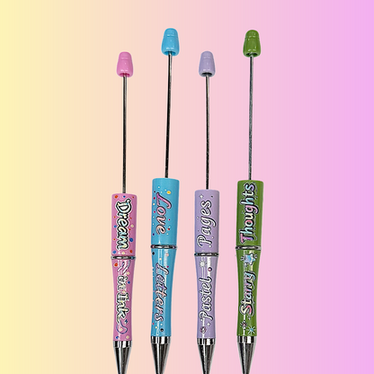 Cute Printed Sayings Beadable Pens
