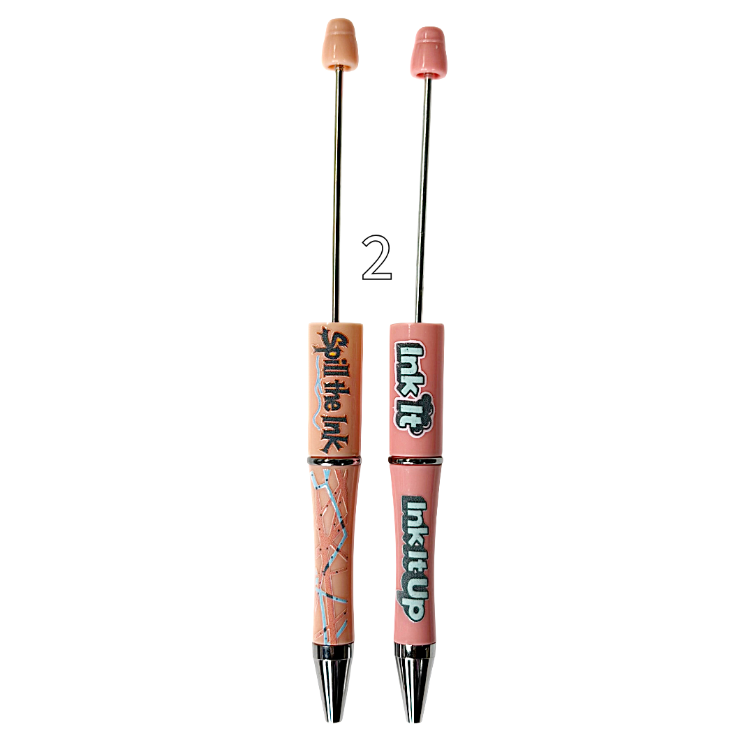 Cute Printed Sayings Beadable Pens