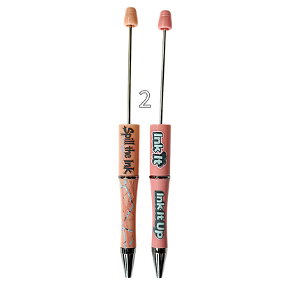 Cute Printed Sayings Beadable Pens