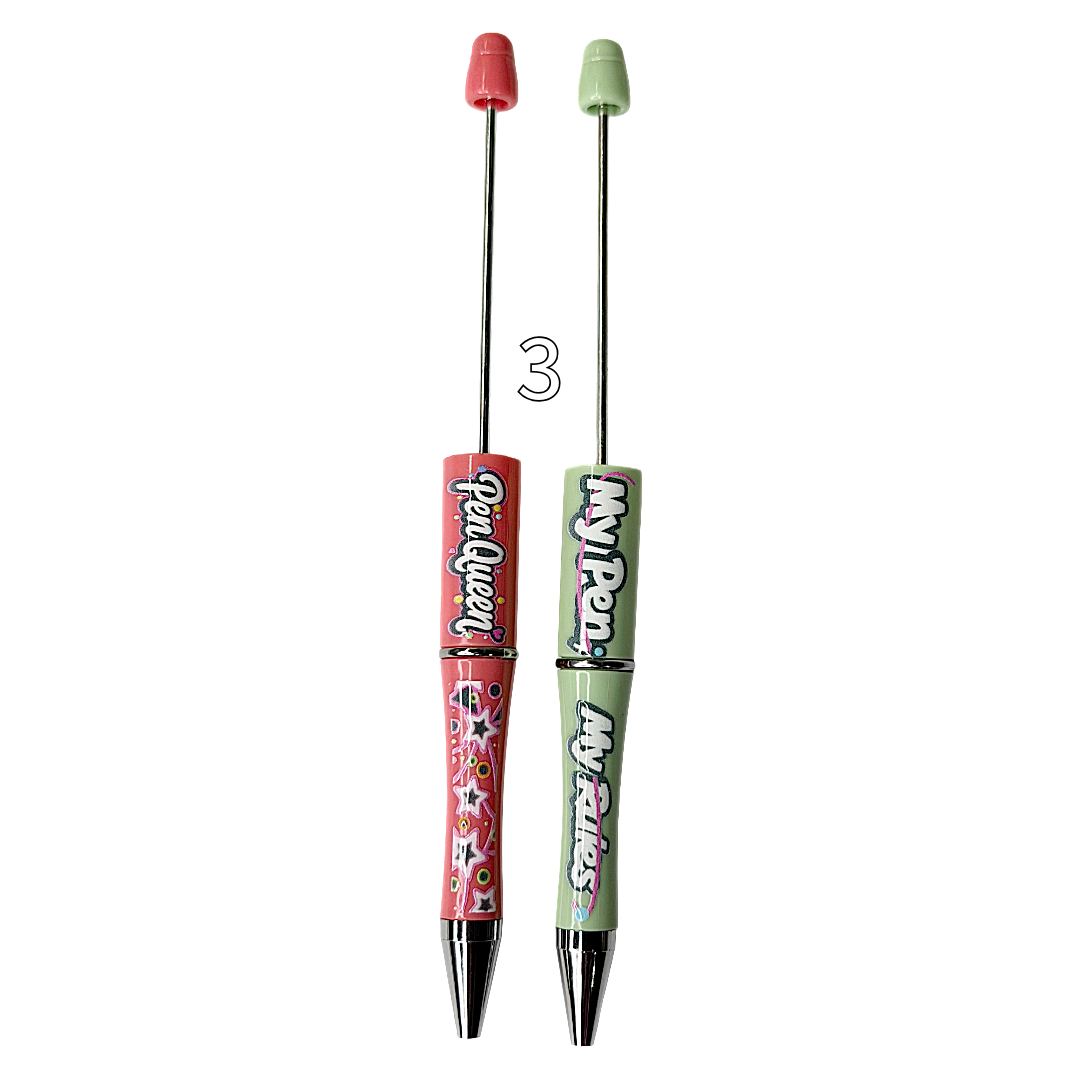 Cute Printed Sayings Beadable Pens