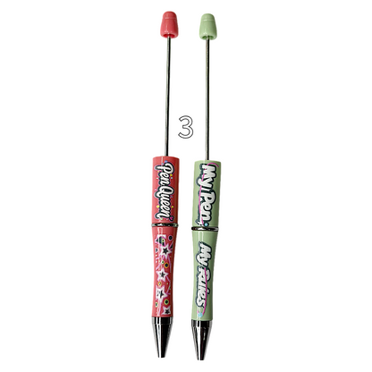 Cute Printed Sayings Beadable Pens