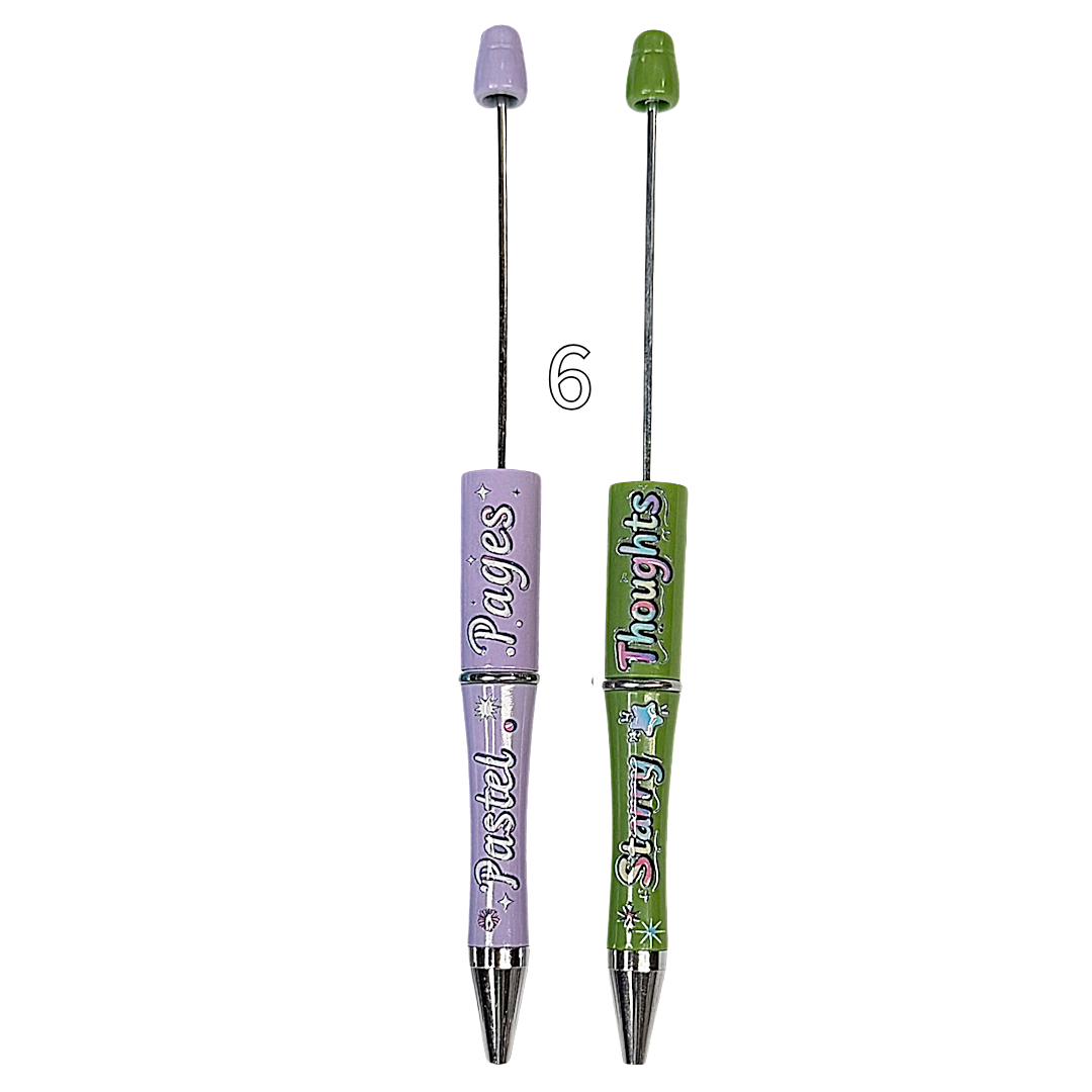 Cute Printed Sayings Beadable Pens