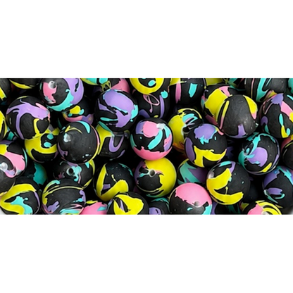 15mm Different Strokes Silicone Beads