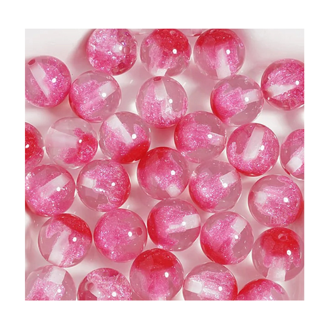 16mm Raspberry Glaze Beads