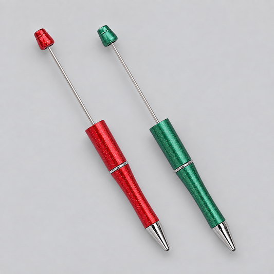 Red & Green Glitter Beadable Pen Blanks