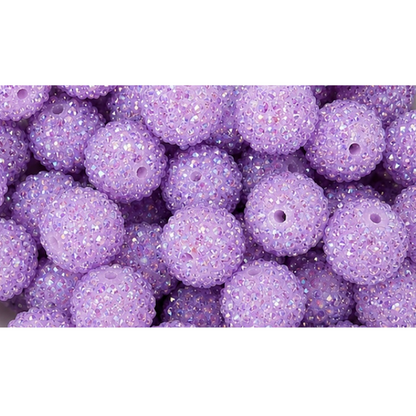 20mm Purple Rhinestone Acrylic Bead