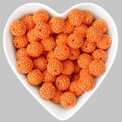20mm Orange Rhinestone Acrylic Bead