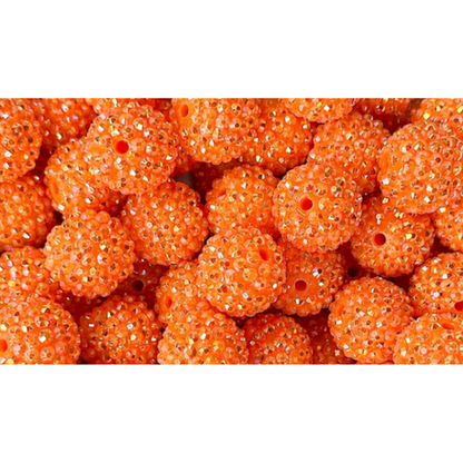 20mm Orange Rhinestone Acrylic Bead