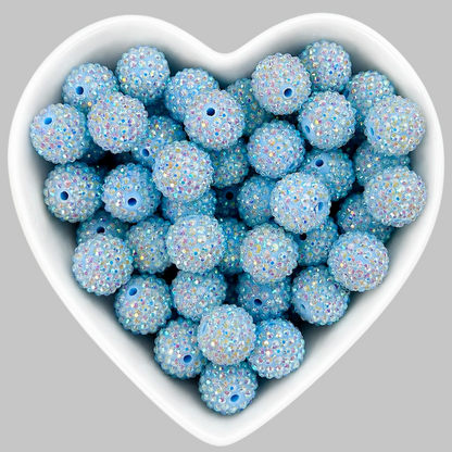 20mm Blue Rhinestone Acrylic Bead