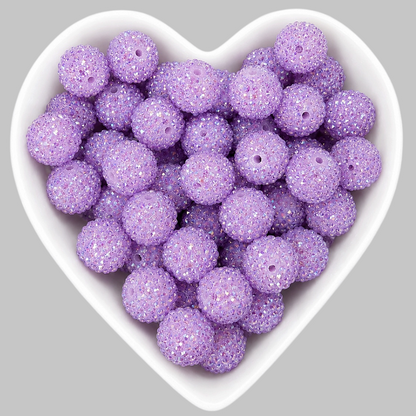 20mm Purple Rhinestone Acrylic Bead