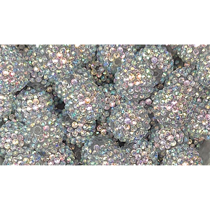 20mm Silver AB Rhinestone Acrylic Bead
