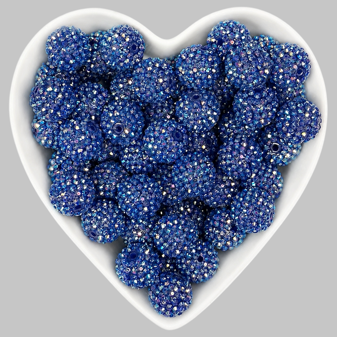 20mm Blue AB Rhinestone Acrylic Bead