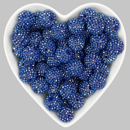 20mm Blue AB Rhinestone Acrylic Bead