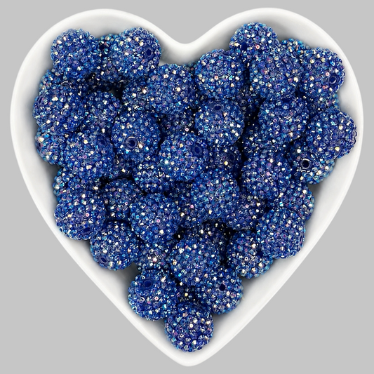 20mm Blue AB Rhinestone Acrylic Bead