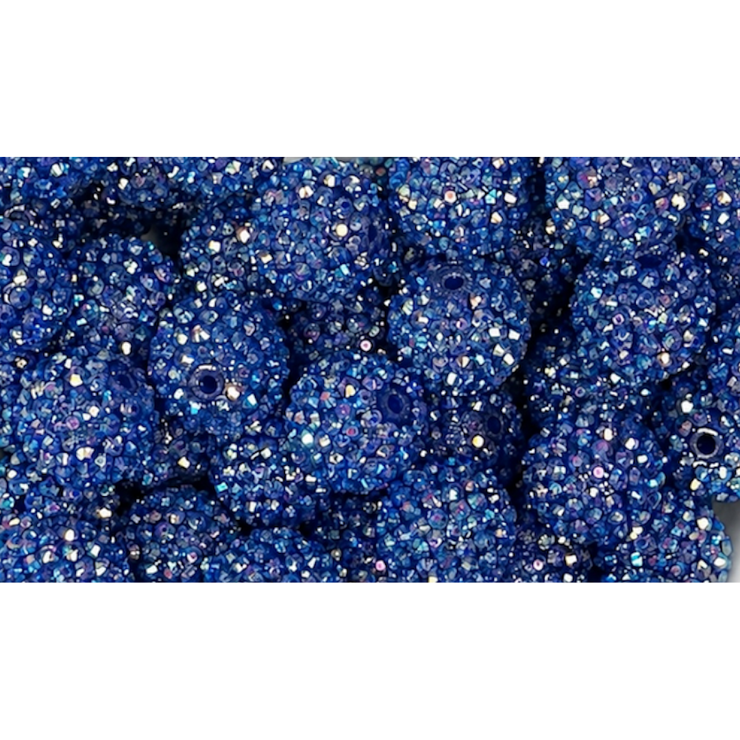 20mm Blue AB Rhinestone Acrylic Bead