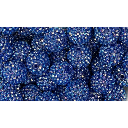20mm Blue AB Rhinestone Acrylic Bead