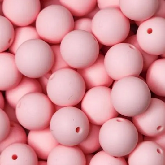 15mm Light Pink Silicone Beads