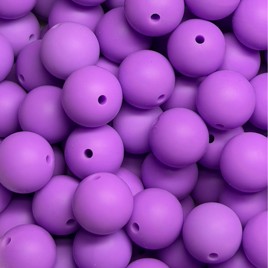 15mm Purple Silicone Beads