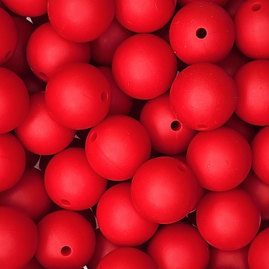 15mm Red Silicone Beads
